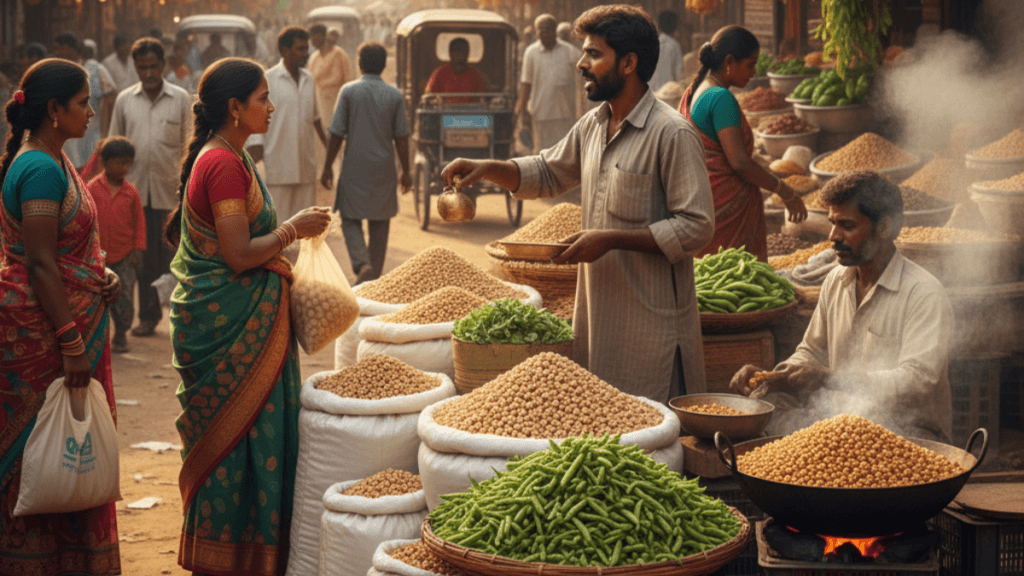 चना की फसल की कटाई