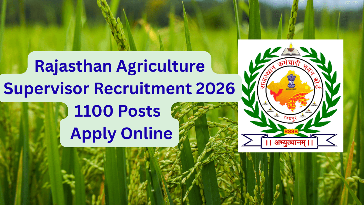 Rajasthan Agriculture Supervisor Recruitment 2026 Notification